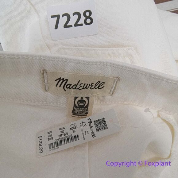 New! Madewell The Curvy Emmett Wide-Leg‎ Jean in Tile White, size 26 - Picture 14 of 16